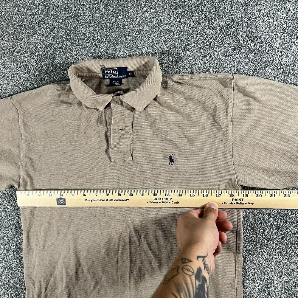 Polo Ralph Lauren Men's Small Beige Classic Pony Short Sleeve Polo Shirt